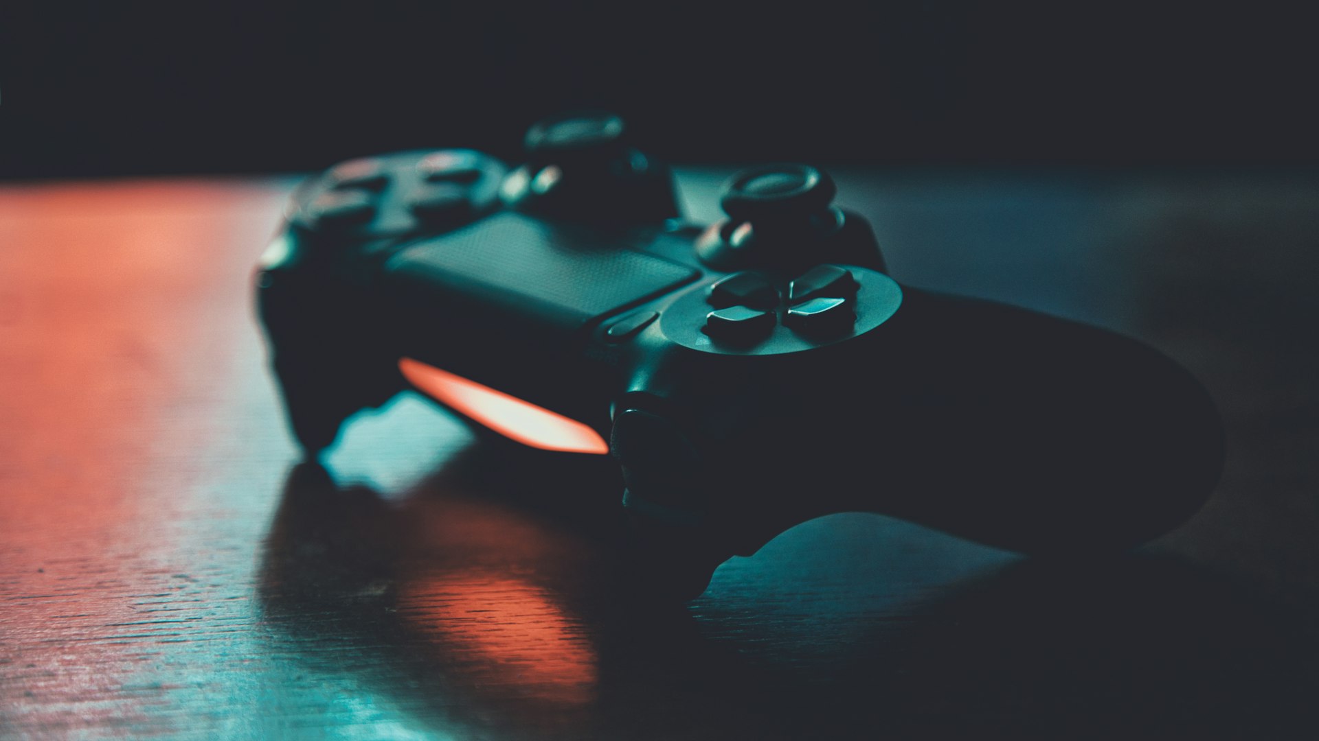 Gaming setup with vivid lighting